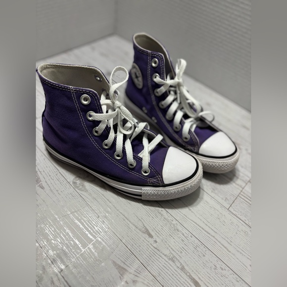 Chuck Taylor All Star Canvas Converse Unisex High-Top Purple Sneakers Sz 5 Women - Picture 9 of 12